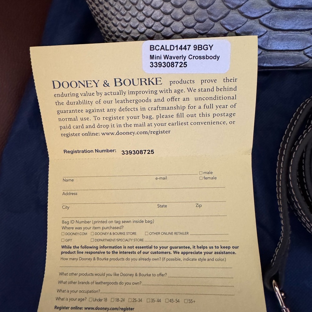 Dooney & Bourke Mini Waverly Crossbody bag in metal green - Picture 2 of 11